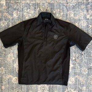Black Short Sleeve Quarter-Zip Golf Jacket